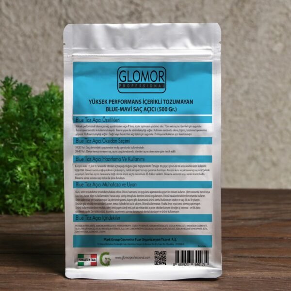 GLOMOR YÜKSEK PERFORMANS İÇERİKLİ TOZUMAYAN BLUE-MAVİ SAÇ AÇICI (500 Gr.)