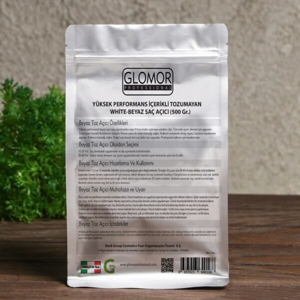 GLOMOR Yüksek Performans Içerikli Tozumayan White-beyaz Saç Açıcı (500 GR.)